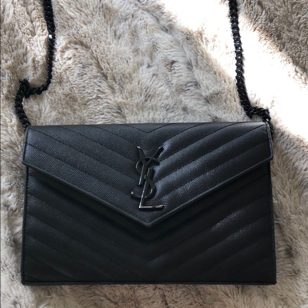 Monogram YSL Small Matelasse Envelope Chain